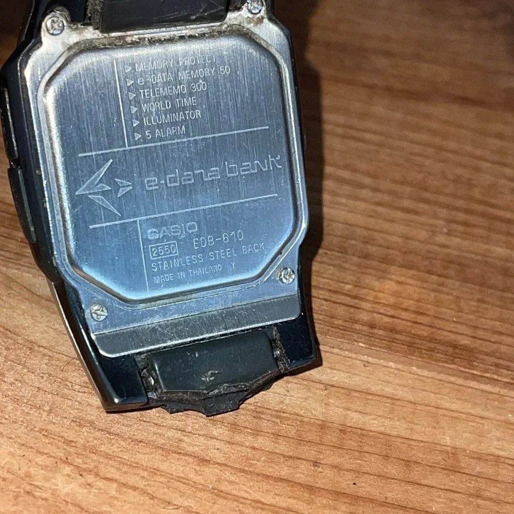 CASIO EDB-610 E-DATA BANK DATA MEMORY MOD 2550 Used Movement work Good 4 PARTS*